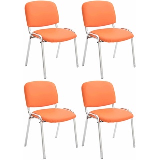 CLP 4er Set Stühle Ken C Kunstleder orange