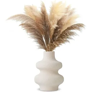 Sinbinta - Keramikvase Für Pampasgras, Moderne Keramik Deko Vase Für Getrocknete Blumen, Donut Spiral Blumenvase Runde Vase Mit Loch - m