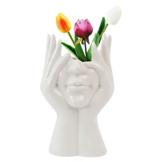 Omgoods – Moderne, abstrakte Vase in femininer Form - Weiß