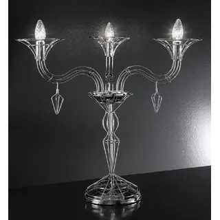 Casa Padrino Luxus Jugendstil Tischleuchte Silber Ø 70 x H. 60 cm - Edle Metall Schreibtischleuchte - Barock & Jugendstil Tischleuchten - Luxus Qu...