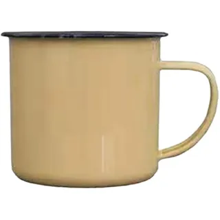 SpirWoRchlan Camping-Emaille-Reisebecher, ideal für Camping, Wandern, Angeln, Reisen und mehr, Emaille-Becher, Outdoor-Campingbecher, Kaffeebecher, Tee, Kaffee und heiße Schokolade, Gelb, 8 cm (350 ml