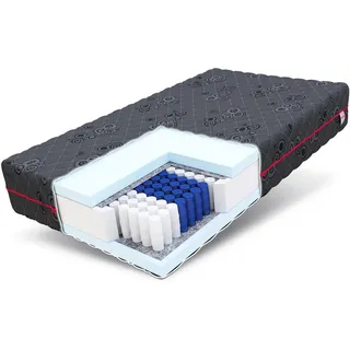 FDM Taschenfederkernmatratze, Schwarz, Kunststoff, H3, Füllung: Taschenfederkern, Rechteckig, 80x200 cm, Oeko-Tex® Standard 100, atmungsaktiv, Wendematratze, Schlafzimmer, Matratzen Shop, Matratzen