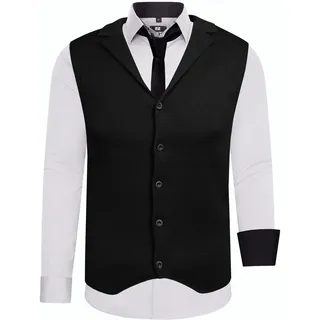 Langarmhemd RUSTY NEAL Gr. S, EURO-Größen, grau (hellgrau) Herren Hemden Langarm bestehend aus Hemd, Weste und Krawatte