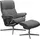 Relaxsessel Mayfair Mikrofaser 79 x 102 x 73 cm Grau mit Hocker