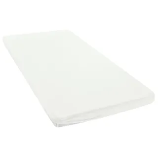 OTTO home Spannbettlaken Topper Basic, in Gr. 90x200, 140x200 oder 180x200 cm, Microfaser-Jersey, Gummizug: rundum, (1 Stück), Baumwolle, Matratzen bis 8 cm Höhe, Bettlaken, Spannbetttuch, Laken weiß 200 cm x 200 cm