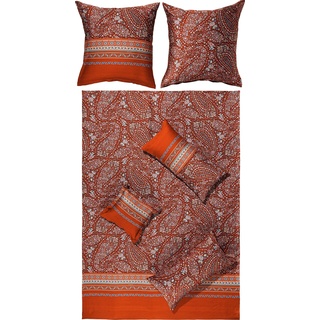 Bassetti Bettwäsche Set 2tlg. Piazza Di Spagna R1 Rosso, 100% Baumwolle mit Reißverschluss, Größe: 155cm x 200cm, 80cm x 80cm, 9314260,Grigio