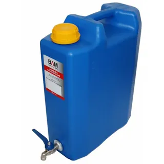 Bam Kanister Kanister Wasserkanister 20l mit Wasserhahn für LKW Camping, UV-beständig & extrem robust blau