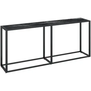 vidaXL Konsolentisch Schwarz Marmor-Optik 180x35x75,5 cm