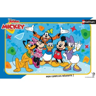 NATHAN - Kinderpuzzle - 15-teiliger Rahmen - Mickey's Friends - Disney - Mädchen oder Junge ab 3 Jahren - Hochwertiges Puzzle - Dicker und haltbarer Karton - Disney Mickey Mouse - 86146