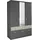 136 x 199 x 58 cm graumetallic/beton mit Spiegel
