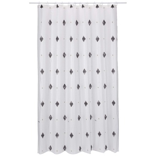 Spirella Vorhang Textil Vence Black 180X200 1238892, Weiß, Estandar