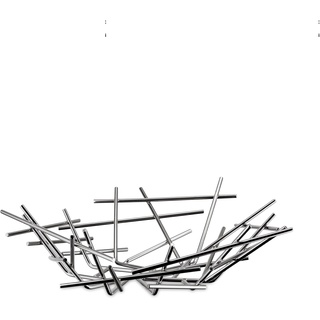 Alessi Blow Up FC02 Design Obstschale, 18/10 Edelstahl, Poliert, Silber, 7 x 37 x 10.7 cm