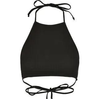URBAN CLASSICS Rib Trapeze Cropped Top Schwarz S