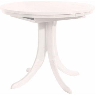 Esstisch HOME AFFAIRE "Rom" Tische Gr. B/H/T: 90 cm x 76 cm x 90 cm, mit Auszug, weiß Esstische rund oval