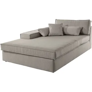 OTTO home Ottomane "Enid", beige, B:130cm H:75cm, Baumwollmix (60% Baumwolle/40% Leinen);Struktur fein (100% Polyester);Samtoptik (100% Polyester);Samtvelours (100% Polyester);Struktur (100% Polyester);Struktur recycelt (100% recyceltes Polyester), Sofas, Ottomane, 