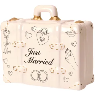 trendaffe Just Married - Koffer Spardose - Flitterwochen - Koffer Sparbüchse Sparschwein