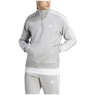 adidas Men Essentials Fleece 3-Streifen 1/4-Zip Sweatshirt, XXL Tall, Medium Grey Heather, XX-Large Hoch