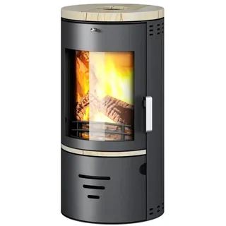 Accente Tifano Kaminofen Sandstein Schwarz 6,5 kW mit Automatik