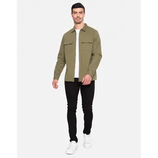 Threadbare Langarmhemd Cosmo Front (1-tlg) mit klassischem Reißverschluss braun XL