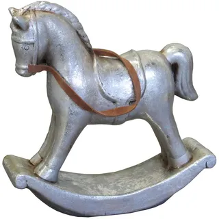 Schaukelpferd Keramik Nostalgie Weihnachts Deko Pferd Ross Tier Figur Skulptur