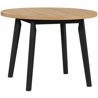Furnix Esstisch Olimo3L Tisch rund ausziehbar 100-130 cm Eiche Artisan Holzbeine