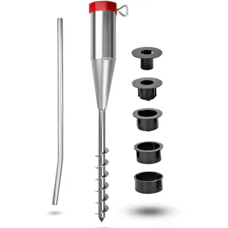 dszapaci Bodenhülse Für Wäschespinne Ø25-55mm Bodendübel Sonnenschirm-ständer Erdspieß Strand Eindrehhülse Erdanker Einschraubhülse Schirm-hülse Erdhülse Eindrehbodenhülse Fahnenmast