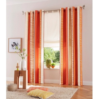 Vorhang »Gosen«, my home, Ösen (2 St), blickdicht, Microfaser, Gardine, Fertiggardine, blickdicht orange 140 cm x 245 cm