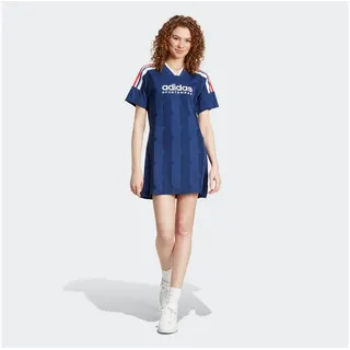 Adidas Tiro Cut 3-Streifen Jacquard T-Shirt-Kleid Team Navy Blue 2 / White / Better Scarlet XS