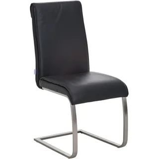 Livetastic Schwingstuhl Echtleder, Schwarz, Metall, Leder, Echtleder, Büffelleder, Füllung: Polyetherschaumkern, eckig, 46x99x62 cm, Esszimmer, Stühle, Esszimmerstühle, Schwingstühle