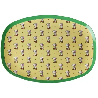Rice Melamin Teller Servierplatte Snoopy gelb - BPA-frei,Spülmaschinenfest | Plastikteller Frühstücksteller Kuchenteller Dessertteller Anrichteplatte Gebäckteller Camping Picknick Geschenkidee