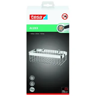 tesa Duschkorb Aluxx zum Kleben viereckig 1 Ablage verchromt 30 cm