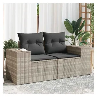 vidaXL Garten-Lounge-Set 2-Sitzer grau