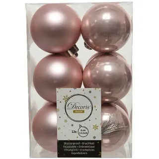 Kaemingk 12 Bruchsichere Rosa Weihnachtskugeln Glänzend Und Matt 60 Mm