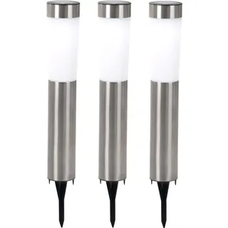 GLOBO Solarleuchte Edelstahl 56 cm 3er Set weiß