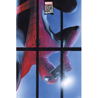 Marvel Poster - Spiderman 80 Years Poster - Kunstdruck - Deko Wohnzimmer oder Deko Schlafzimmer - Deko Zimmer - Größe : 61 x 91, 5 cm Marvel Fanartikel - Offizielle Lizenz