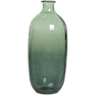 Decoris Vase Glas 13x31cm Deko Blumenvase Grün - Stabile Tischvase - Wohnzimmer Deko - Glasvase Vintage - Flaschenvase - Flower Vases - Geschenk Home Decor