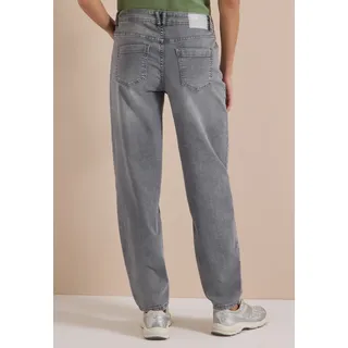 Cecil High Waist Barrel Leg Jeans, im Loose Fit - grau
