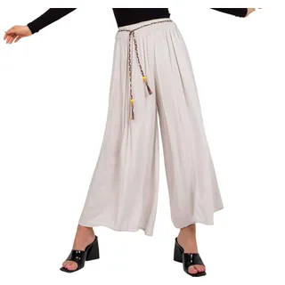 Och Bella Hosenrock Damen Lang mit hoher Taille - Aus extrem weichem, luftigem Material Hosen Damen - Lässige Hosen Damen High Waist Perfekt für die kommende Sommersaison (Beige, M) - M
