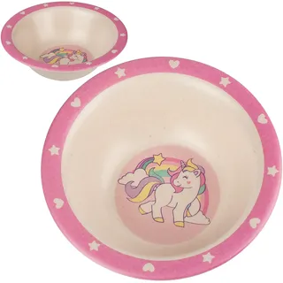 alles-meine.de GmbH Geschirr Artikelwahl Suppenteller/Müslischale - Einhorn - Ø 15,5 cm - Kindergeschirr - Frühstücksset für Kinder - Suppenschüssel Plastik Melamin - Schüs..