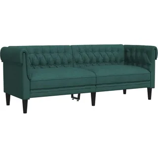 vidaXL Chesterfield-Sofa 3-Sitzer Dunkelgrün Stoff
