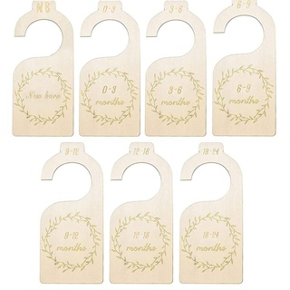 Fezf Baby Kleiderbügel,Größentrenner Baby, Kleiderschrank Trenner, Aus Holz Für Neugeborenen Kleinkinderkleidung(Nummer)