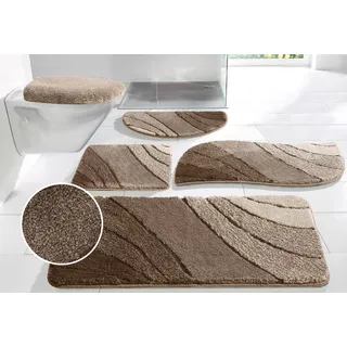 Badematte MY HOME "Josie, Badvorleger, Badezimmer Teppich" Gr. 11, beige (verlauf beige), H:20mm, Polyester, Badematten, Badteppich, Badematten, rechteckig, rund & als 3-tlg. Set erhältlich