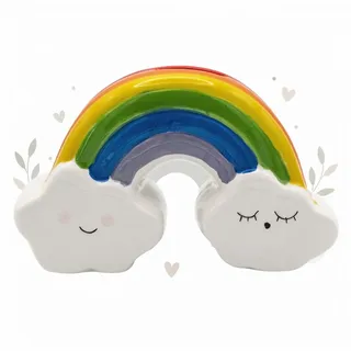 Logbuch-Verlag Dekofigur Regenbogen Spardose mit Wolken 16 cm - Kinder Spardose Regenbogen für