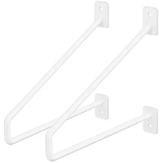 ML-DESIGN Wandregalhalter Regalhalterung Winkel Halterung für Regale & Konsolen Regalträger, 2-tlg., Regalstütze Haarnadel 2er Set solide Regalwinkel Industrial Metall weiß 22 cm