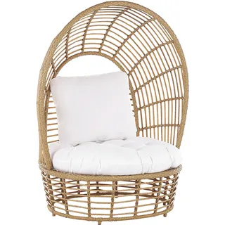 Beliani Sessel LIDO Polyester 109 x 150 x 83 cm Beige mit Kissen