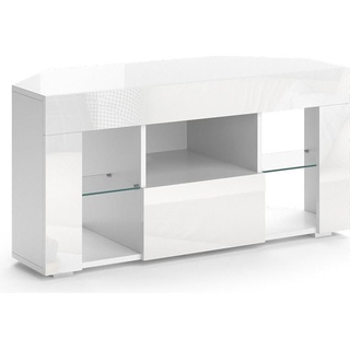 Vicco, TV Möbel, Lowboard Denver, Weiß Hochglanz, 100 x 50 cm
