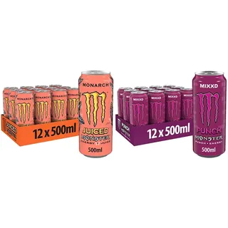 Monster Energy Monarch, 12x500 ml, Einweg-Dose, mit einem Mix aus Pfirsich und Nektarine & MIXXD Punch, 12x500 ml, Einweg-Dose – so süß wie selbstgemachter Punsch