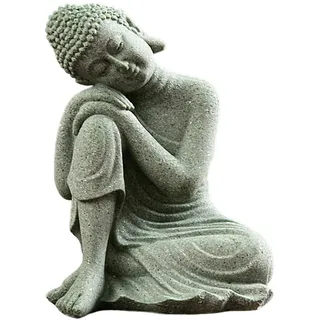 SunaOmni Buddha-Statue, Mini-Buddha, Buddah-Ornament, Sandstein, ruhender schlafender Buddha, meditierend, Zubehör für Zen-Garten, Kleiner Buddha, Buddha-Figur, Garten-Buddha-Dekoration