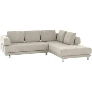 Stylife Ecksofa, Creme, Metall, Uni, 5-Sitzer, Füllung: Polyurethan (Pur), Ottomane rechts, L-Form, 277x235 cm, Goldenes M, Typenauswahl, Fußauswahl, Stoffauswahl, seitenverkehrt erhältlich, Hocker Rücken echt, individuell planbar, Wohnzimmer, Sofas & Couches, Wohnlandschaften, Ecksofas