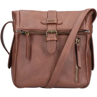 Umhängetasche RIEKER, Damen, Gr. B/H/T: 21cm x 34cm x 10cm, braun (cognacfarben), Lederimitat, unifarben, Taschen Umhängetasche, Damen-Handtasche, Schultertasche, Überschlag mit Schnallenverschluss